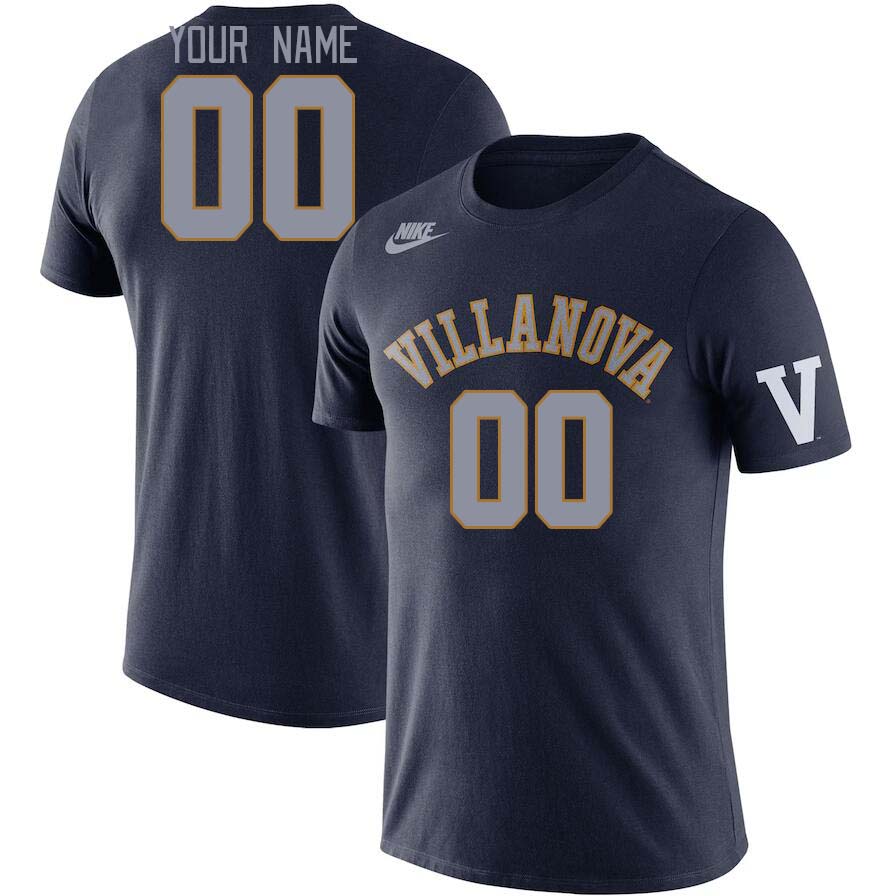 Custom Villanova Wildcats Name And Number College Tshirt-Navy